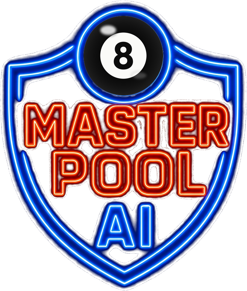 MASTER POOL AI neon shield emblem
